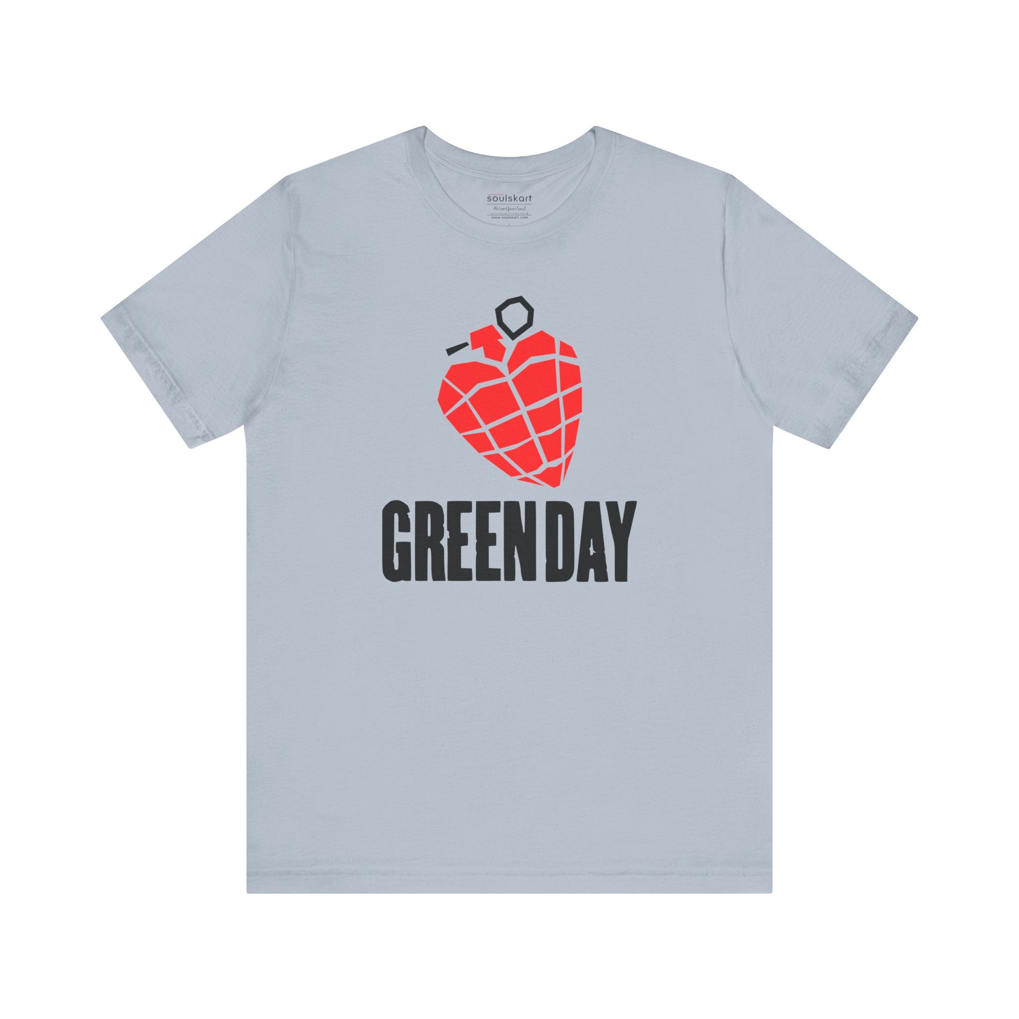 Green Day Grenade Heart Tee — Light Blue — front view