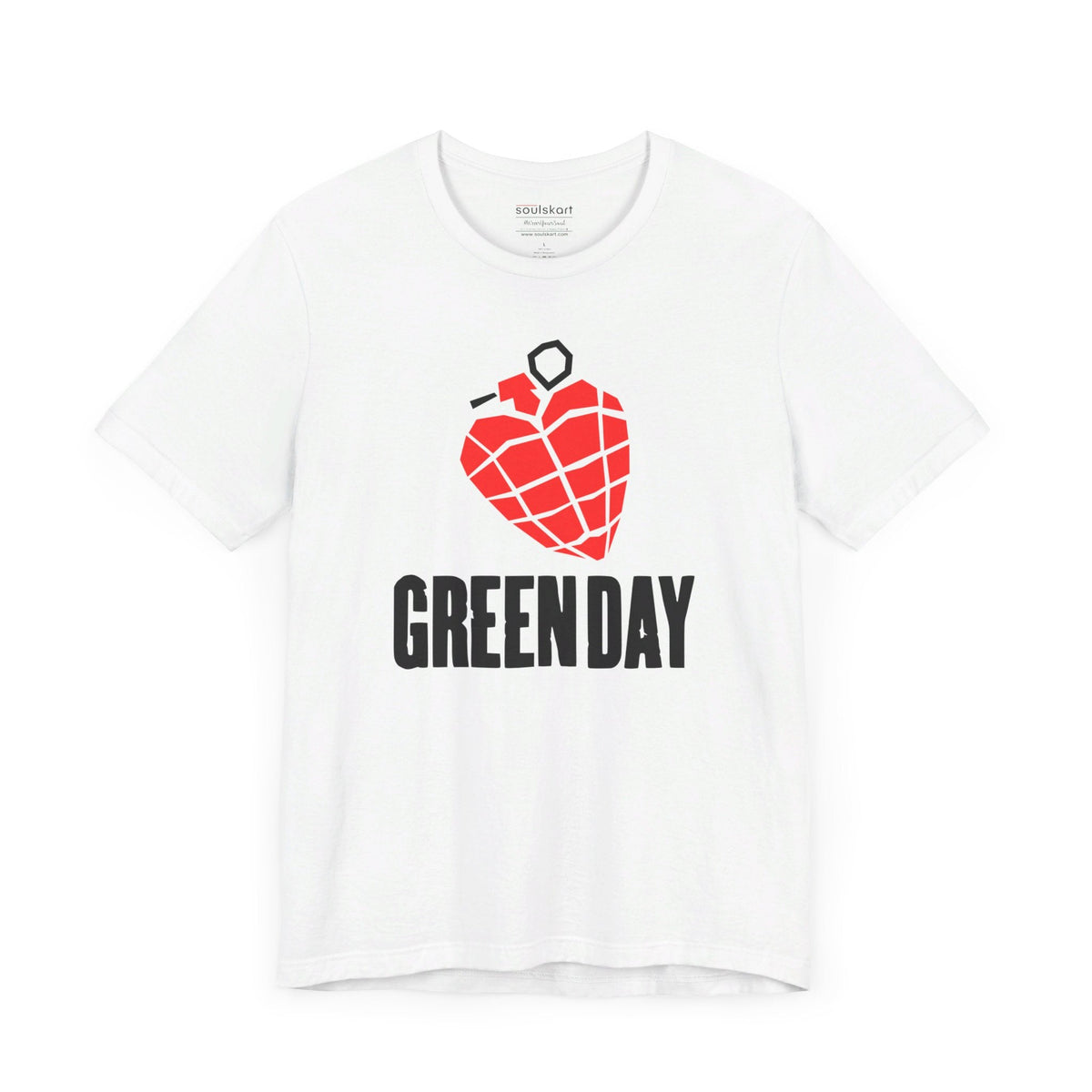 Green Day Grenade Heart Tee — White — front view