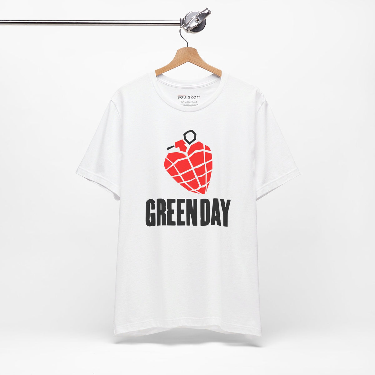 Green Day Grenade Heart Tee — White — back view