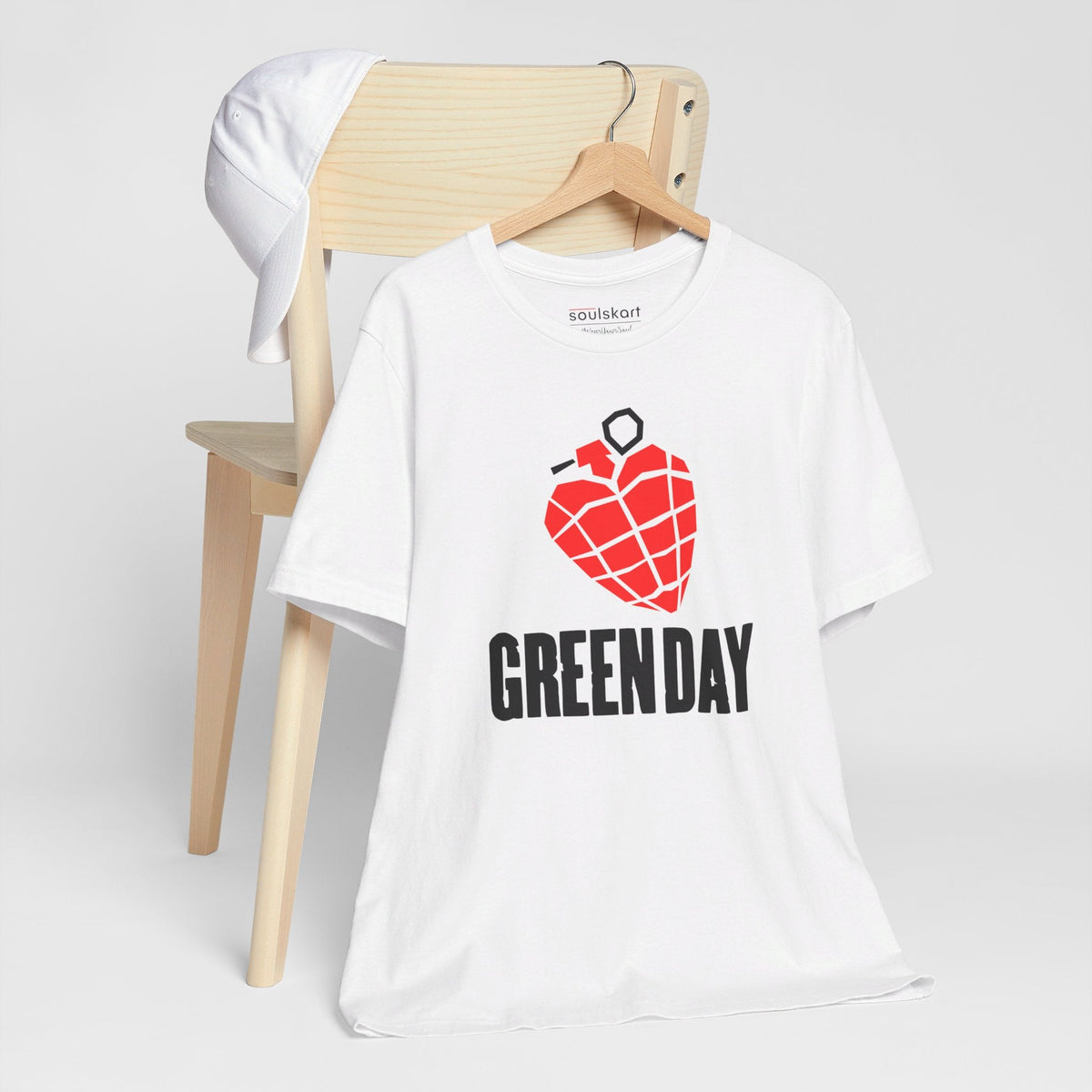 Green Day Grenade Heart Tee — White — side view