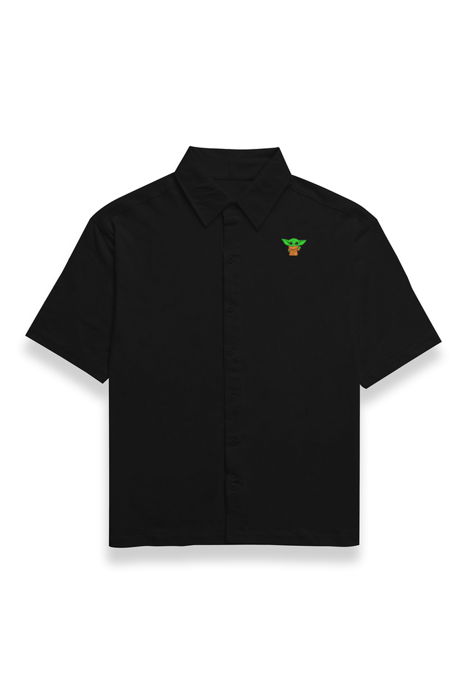 Grogu Embroidered Oversized Buttoned Shirt — main product image
