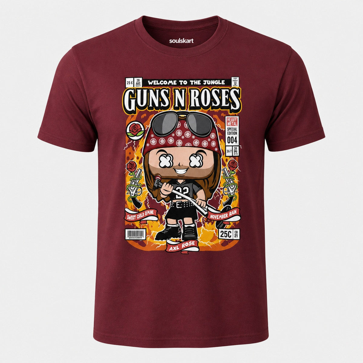 Guns N' Roses Axl Rose Pop Art Unisex T-Shirt — front view