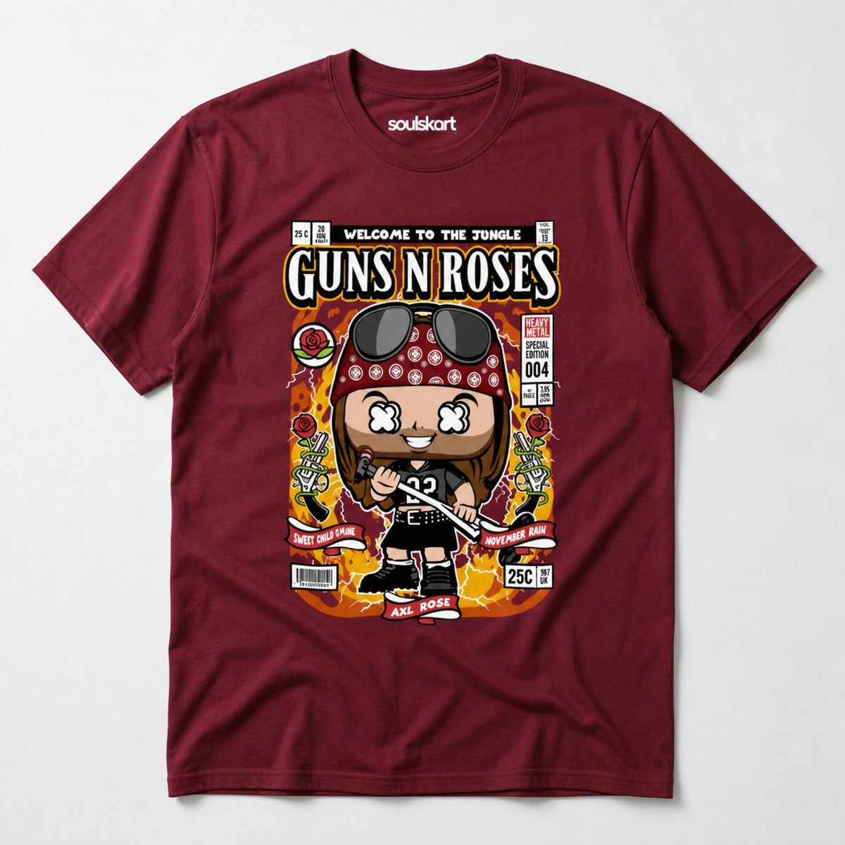 Guns N' Roses Axl Rose Pop Art Unisex T-Shirt — on hanger