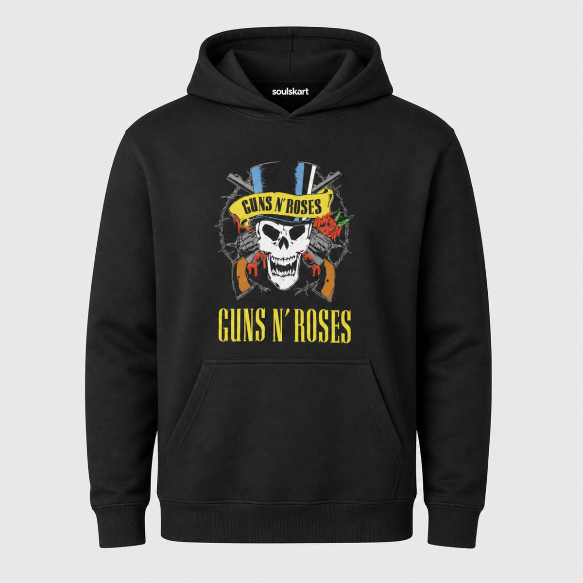 Guns N' Roses Top Hat Skull Hoodie — front view