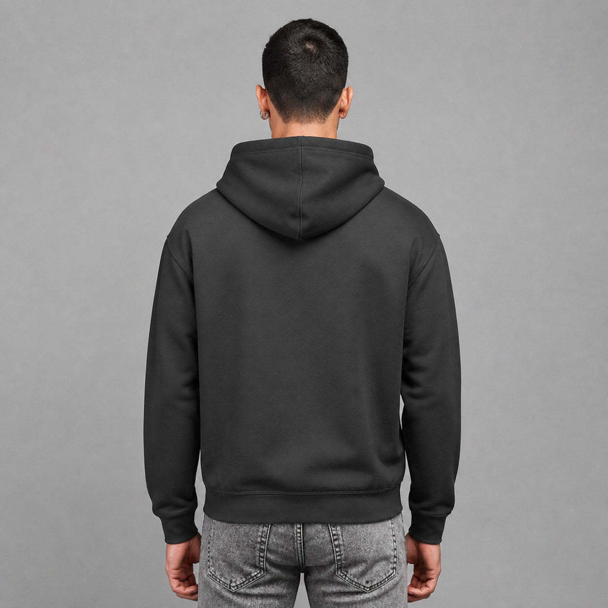 Guns N' Roses Top Hat Skull Hoodie — worn on model, back