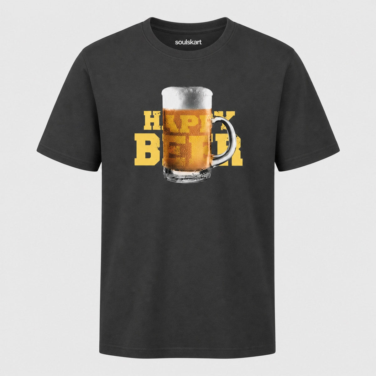 Happy Beer Cold Brew Mug Print Unisex T-Shirt — front view