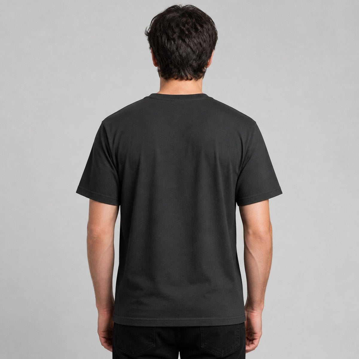 Happy Beer Cold Brew Mug Print Unisex T-Shirt — worn on model, back