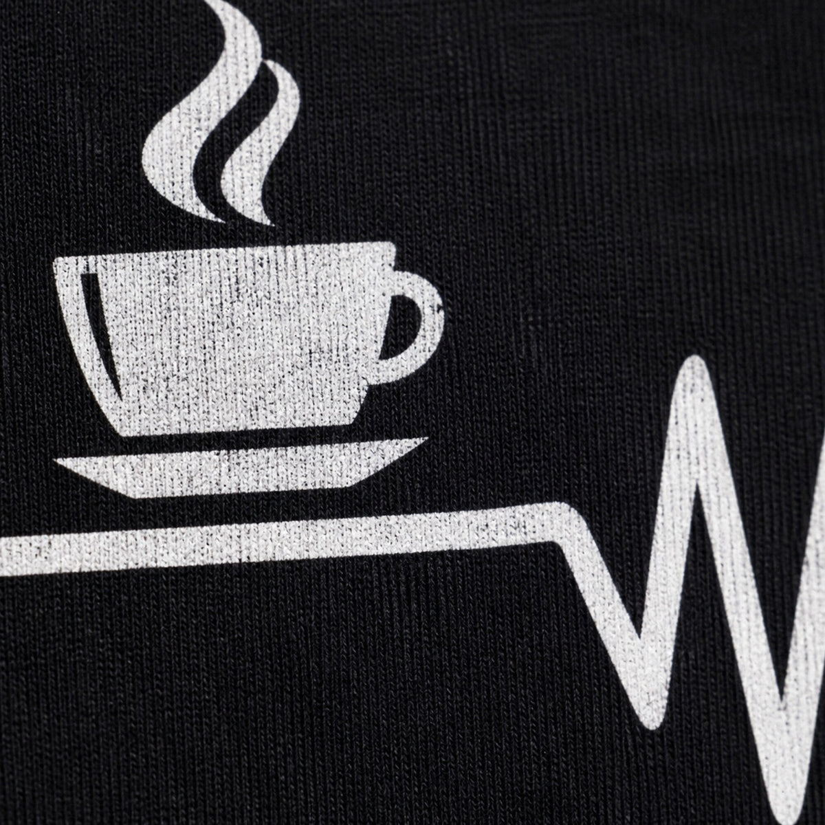 Heartline Coffee Vibes T-Shirt — print detail close-up