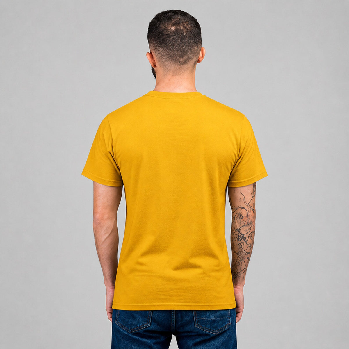 Here For The food Unisex T-Shirt — worn on model, back