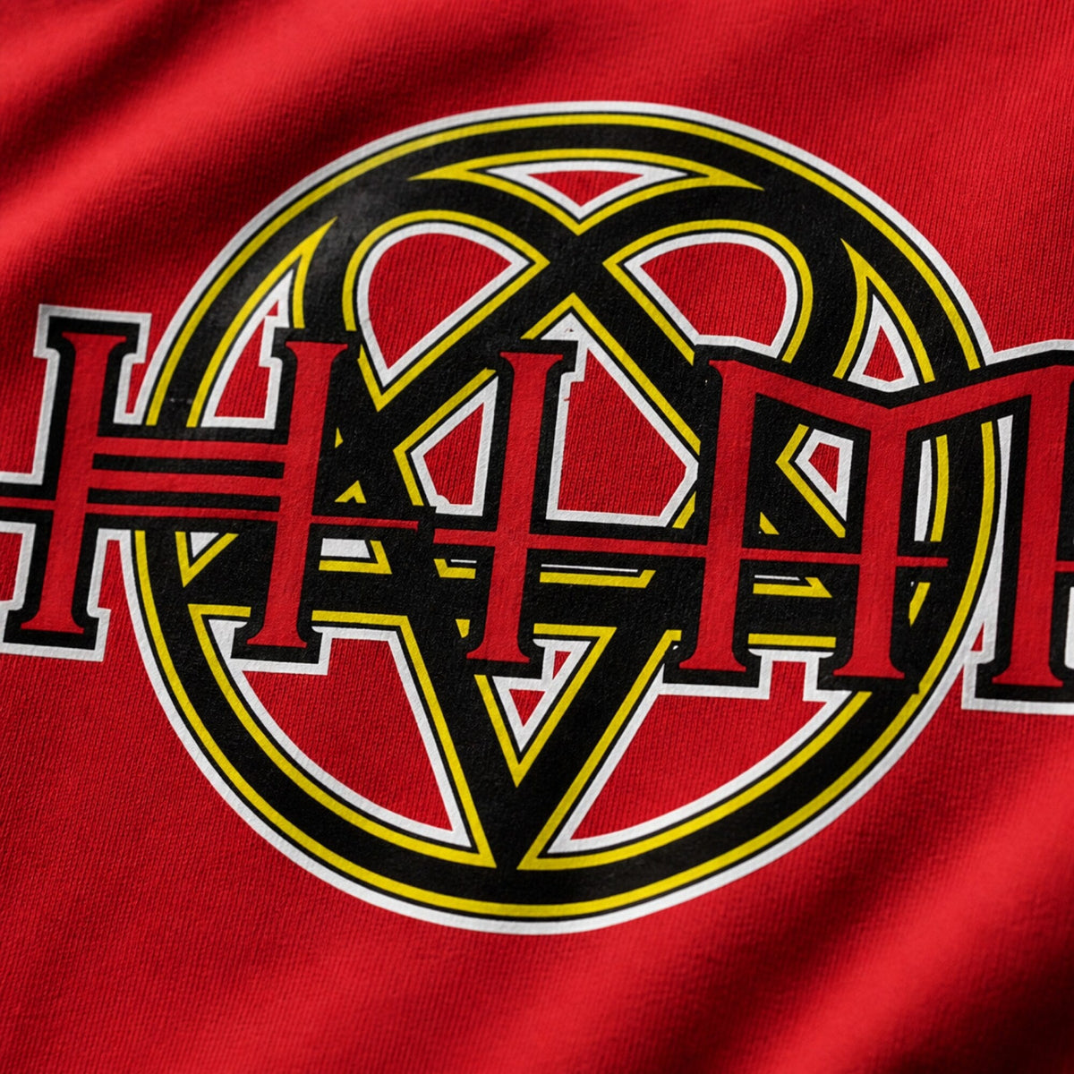 HIM Band-Inspired Unisex T-Shirt — print detail close-up