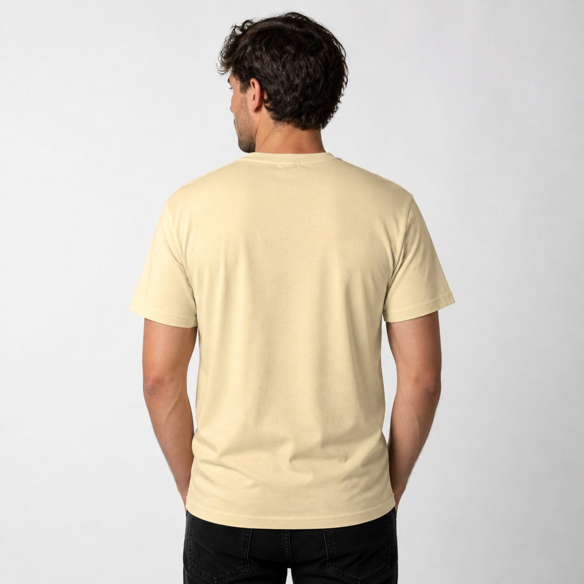 I Love Big Mutts Unisex Printed T-Shirt — worn on model, back