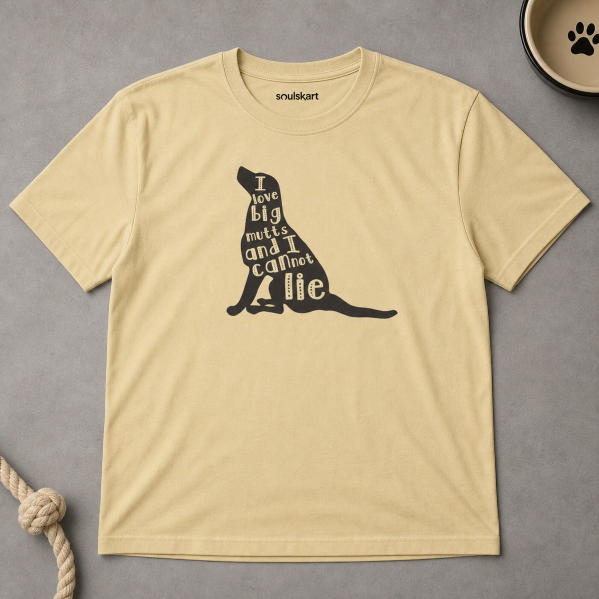 I Love Big Mutts Unisex Printed T-Shirt — on hanger