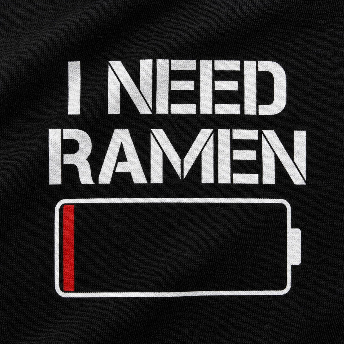I Need Ramen T-Shirt — print detail close-up