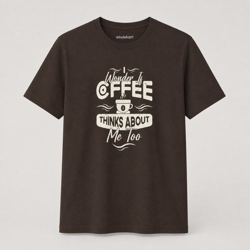I Wonder If Coffee Thinks About Me Too Unisex T-Shirt — front view