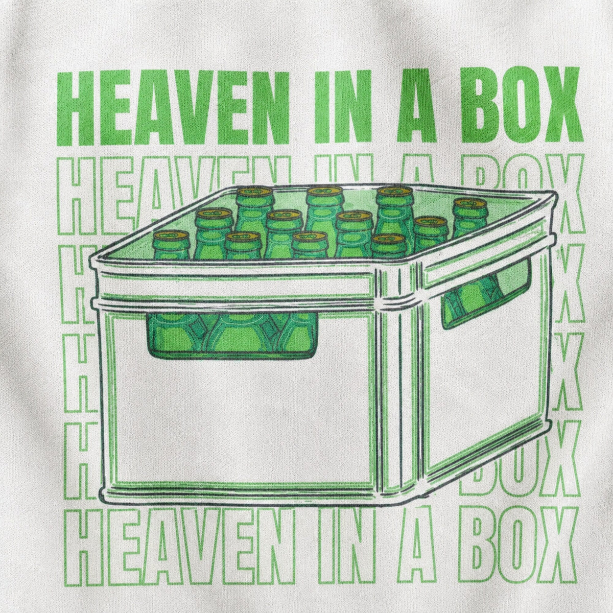 In Heaven A Box Unisex Premium Sweatshirt — print detail close-up