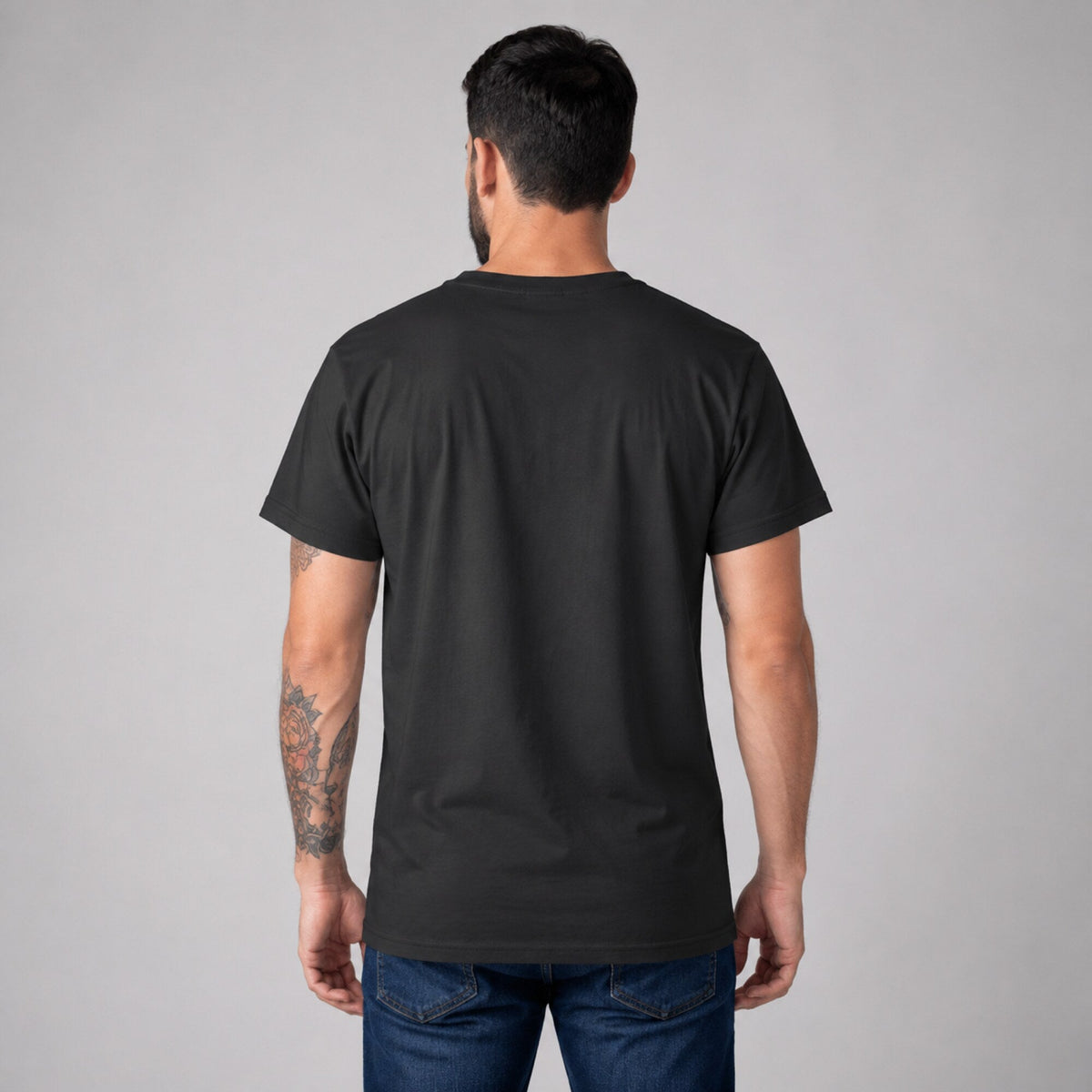 Infected Mushroom Unisex T-Shirt — worn on model, back