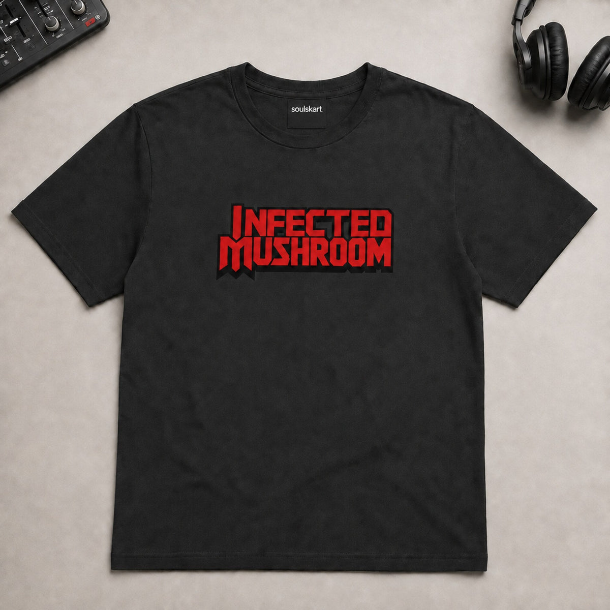 Infected Mushroom Unisex T-Shirt — on hanger