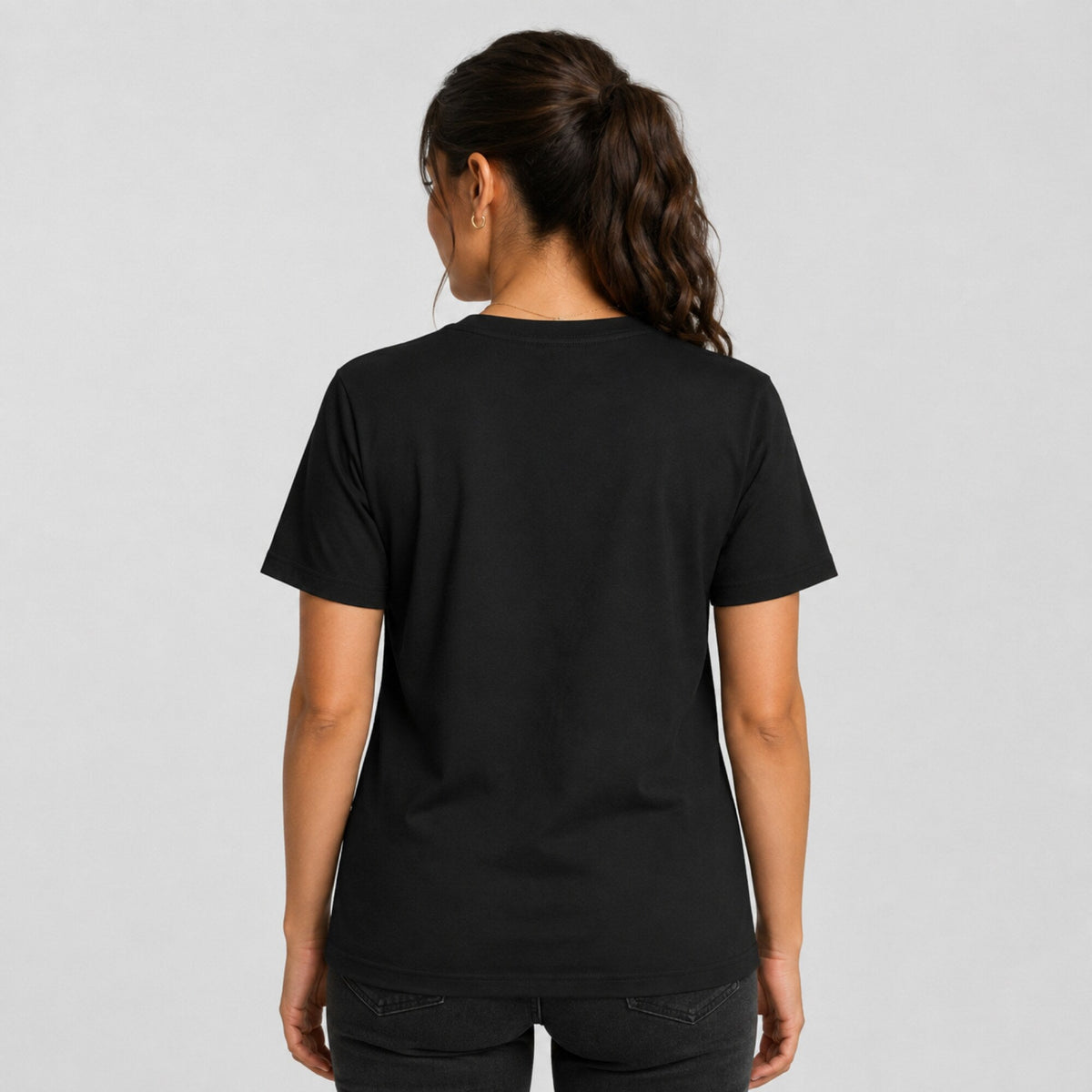 Inner Peace Begins with Four Words T-Shirt — worn on model, back
