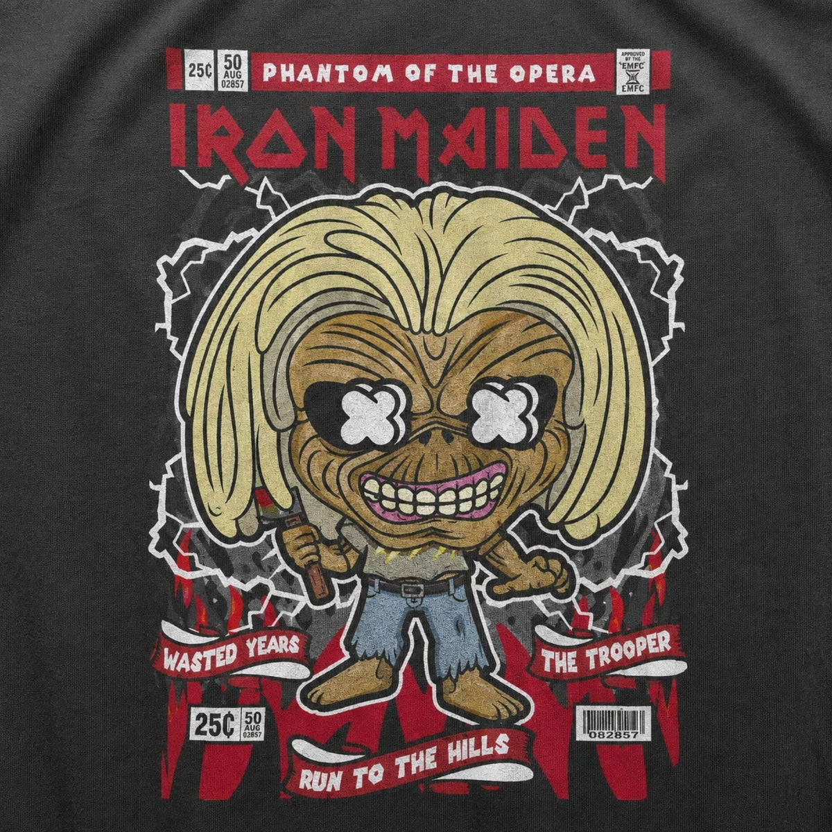 Iron Maiden Pop Art Unisex T-Shirt — print detail close-up