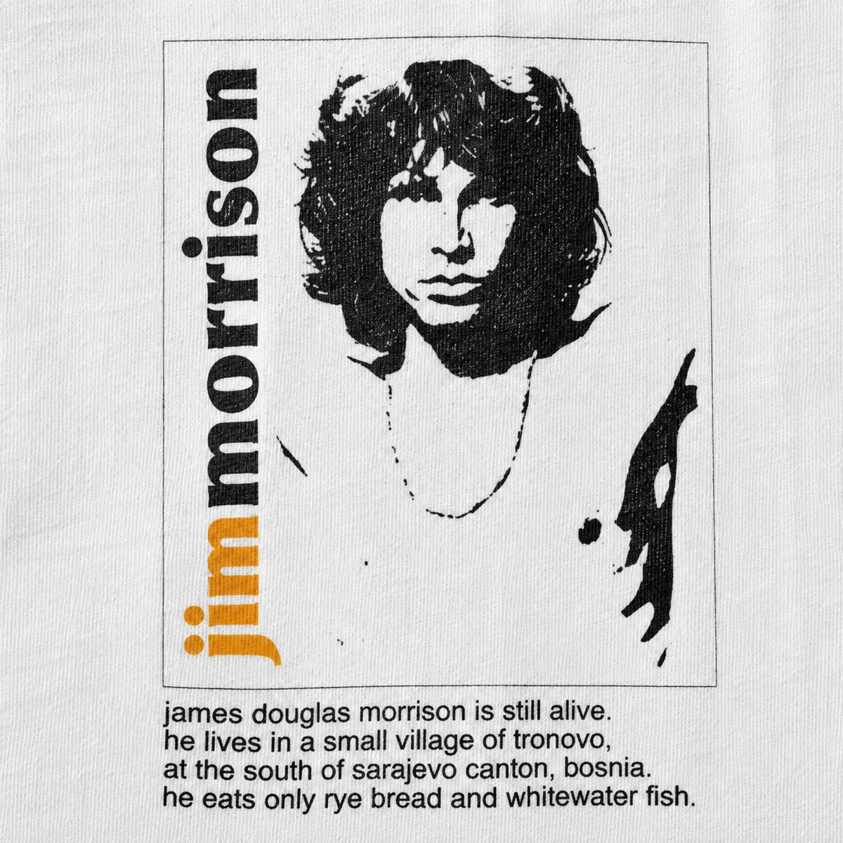 Jim Morrison Unisex T-Shirt — print detail close-up