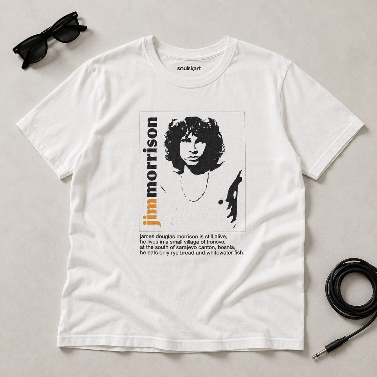 Jim Morrison Unisex T-Shirt — on hanger