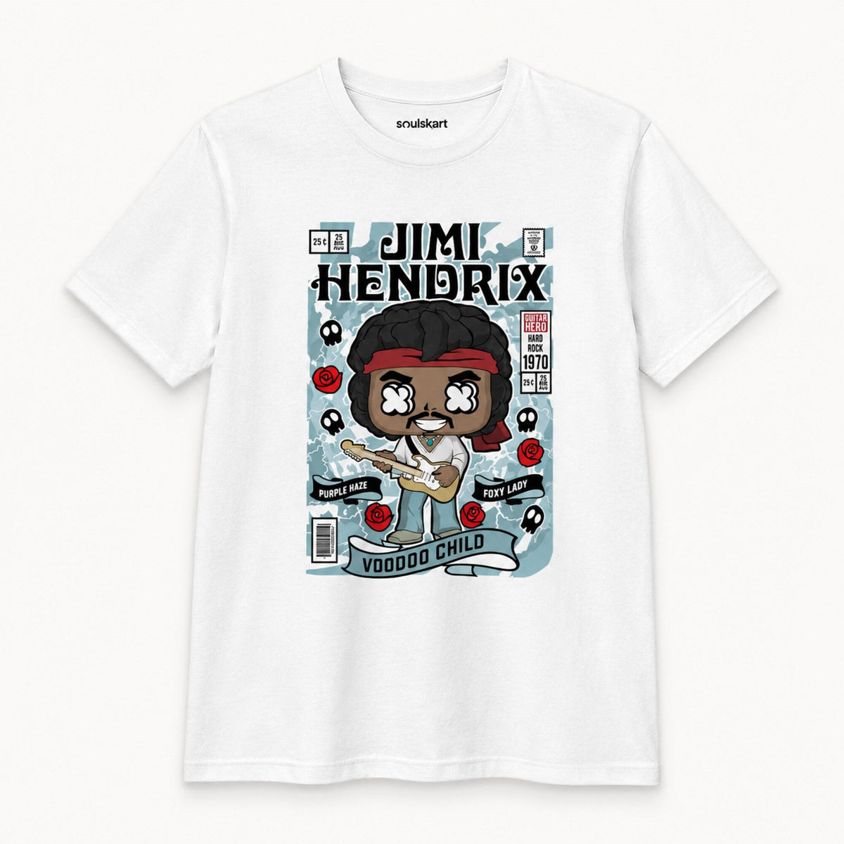 Jimi Hendrix Pop Art Unisex T-Shirt — front view