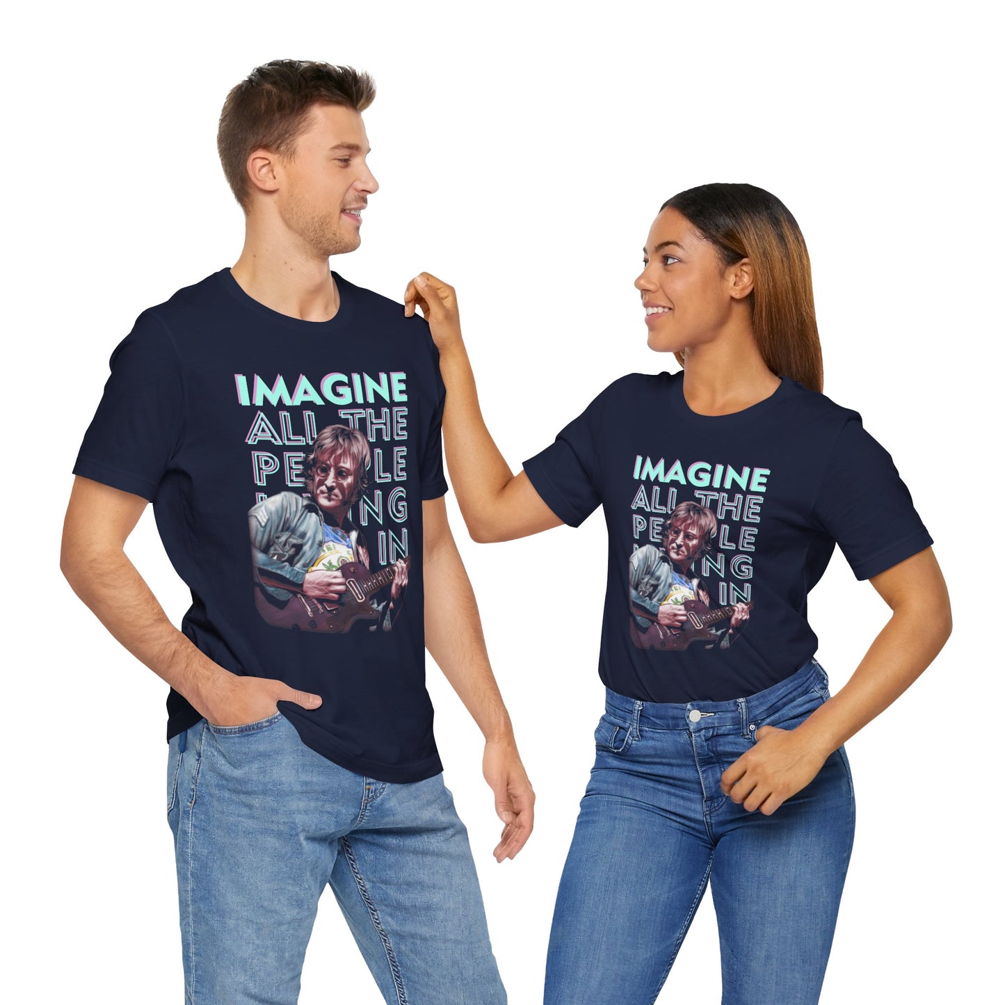 John Lennon "Imagine All The People" Tee — close-up detail