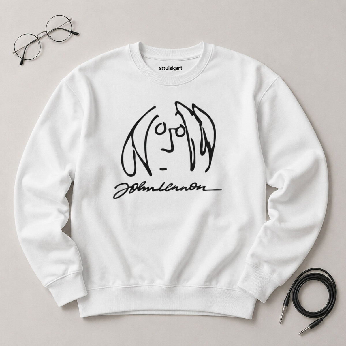 John Lennon- The Beatles Unisex Premium Sweatshirt — on hanger