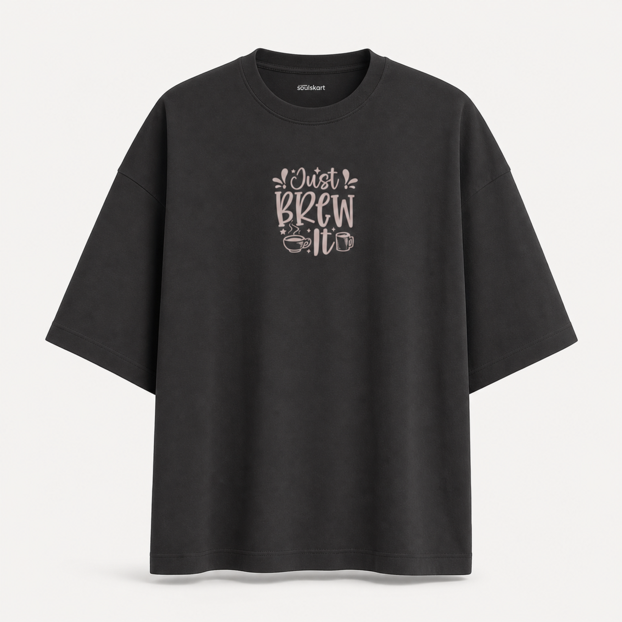 Just Brew It Oversized Coffee Slouch Tee