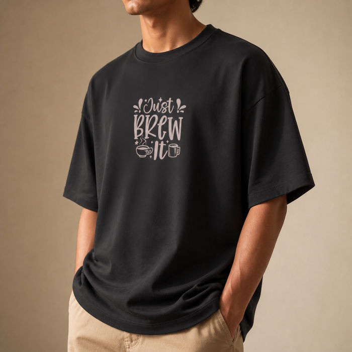 Just Brew It Oversized Coffee Slouch Tee