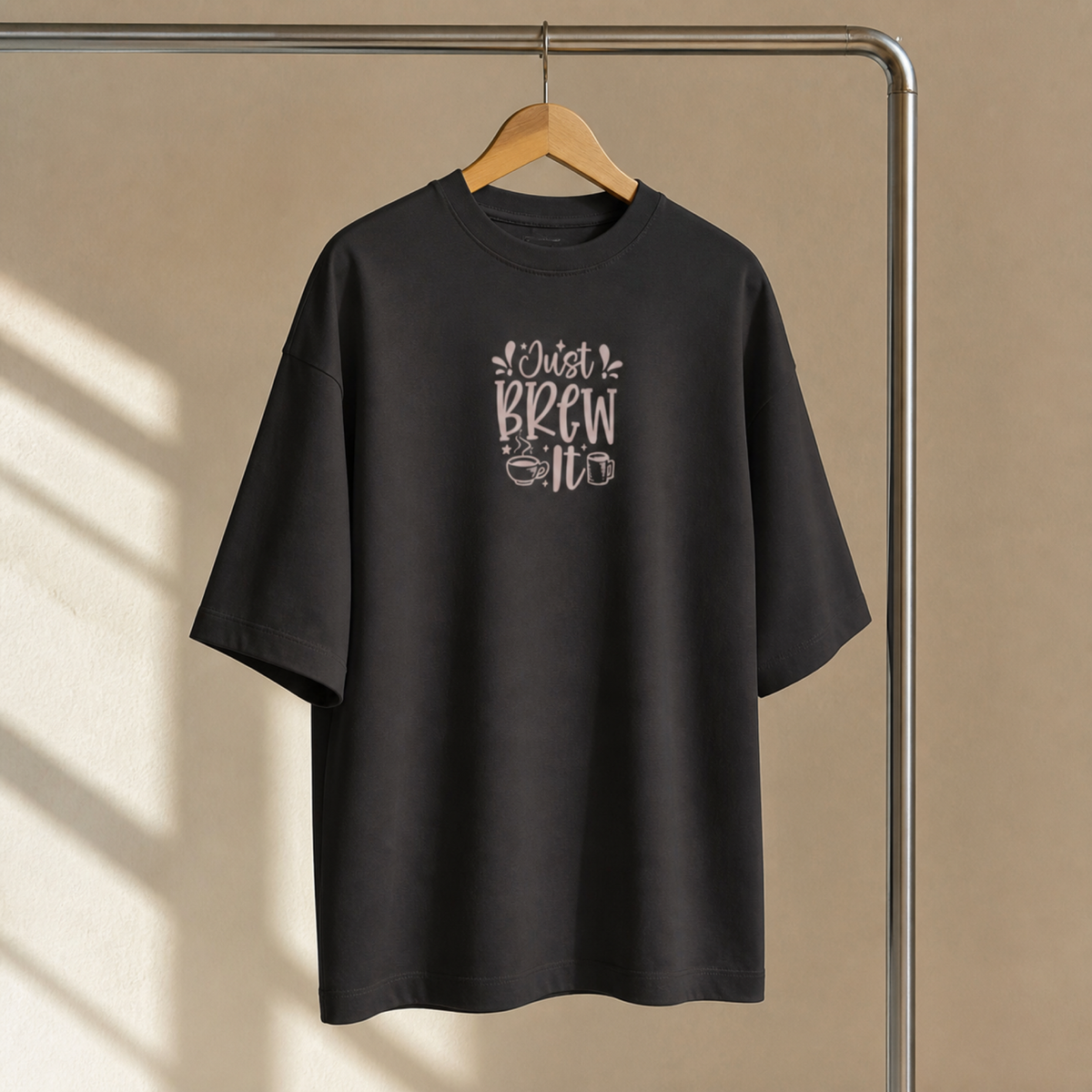 Just Brew It Oversized Coffee Slouch Tee