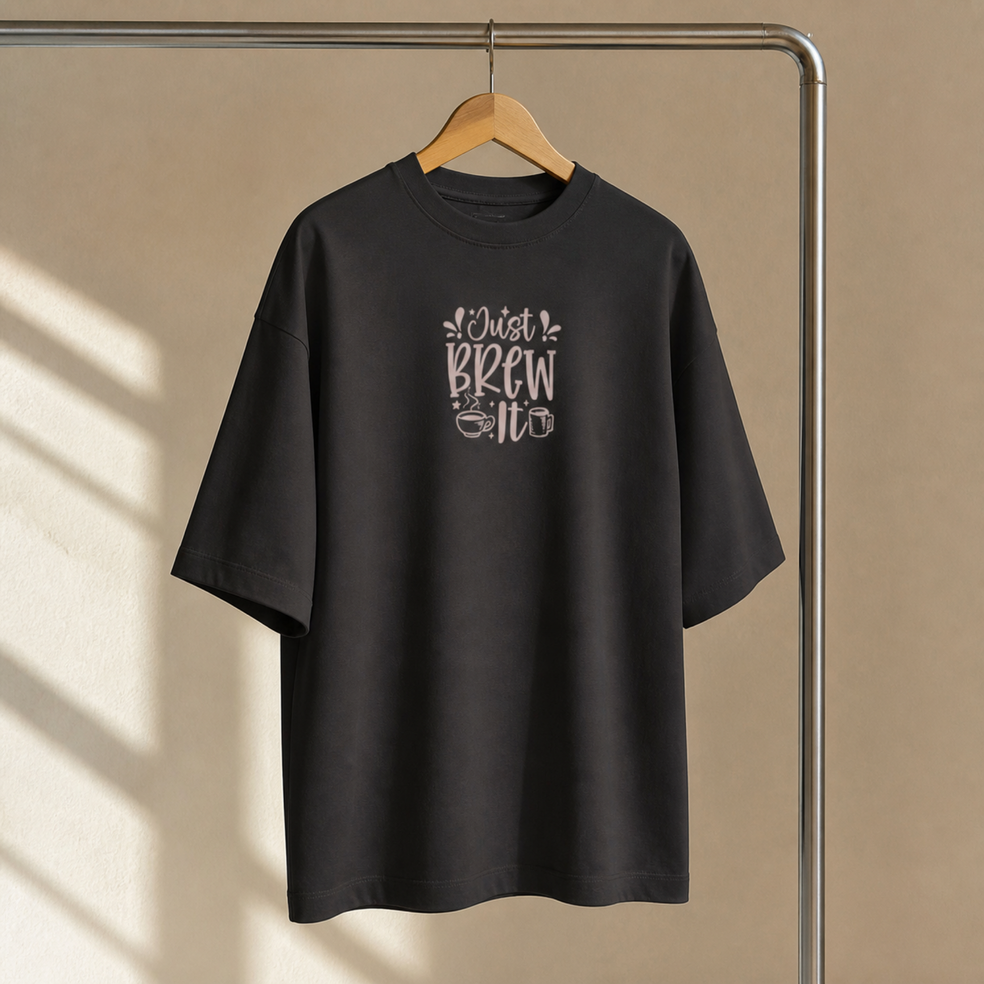 Just Brew It Oversized Coffee Slouch Tee