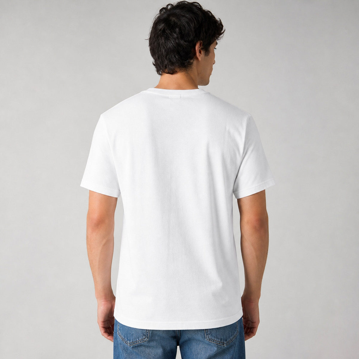 Just Say Love Unisex Streetwear Tee — worn on model, back