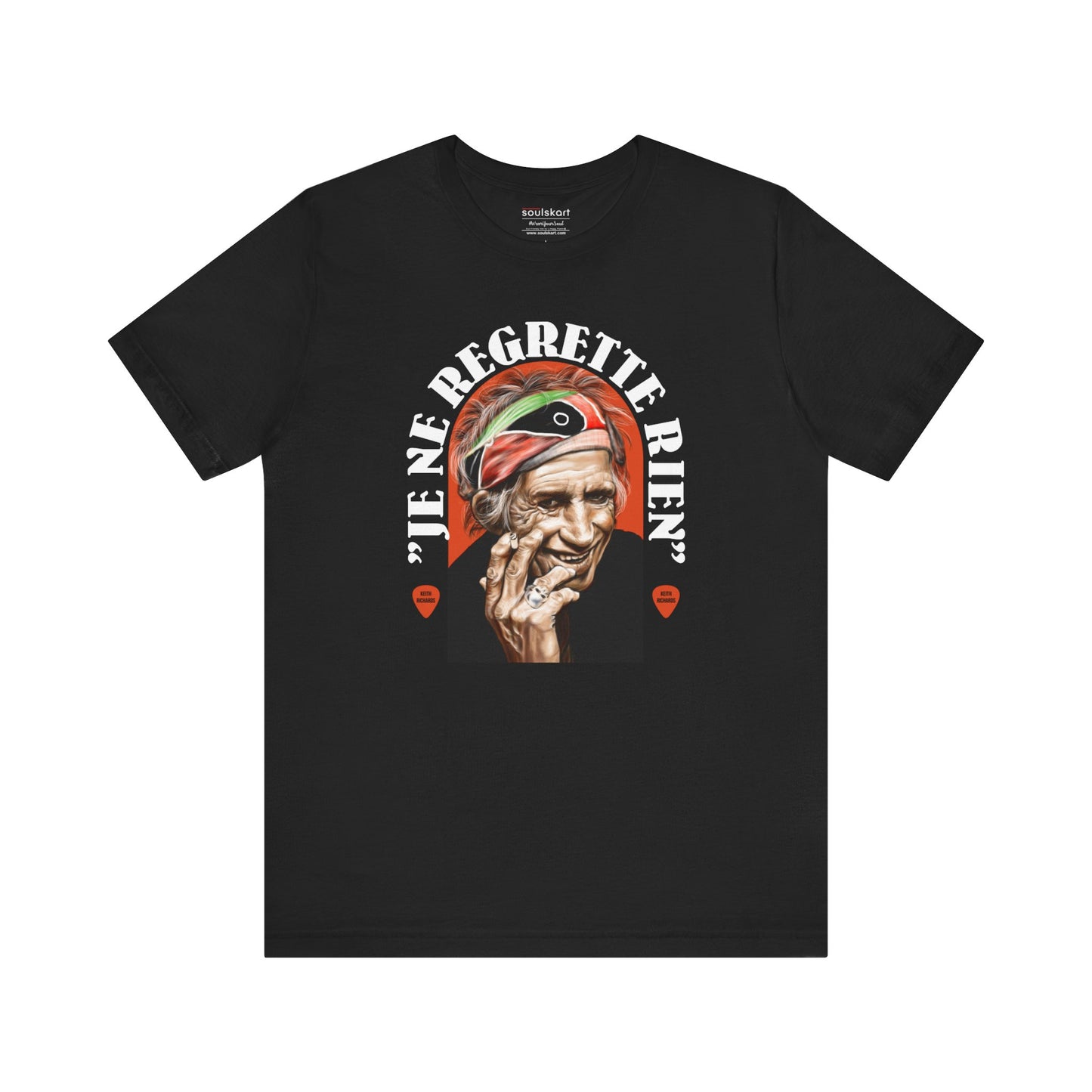 Keith Richards 'Je Ne Regrette Rien' Music Legend Tee — close-up detail