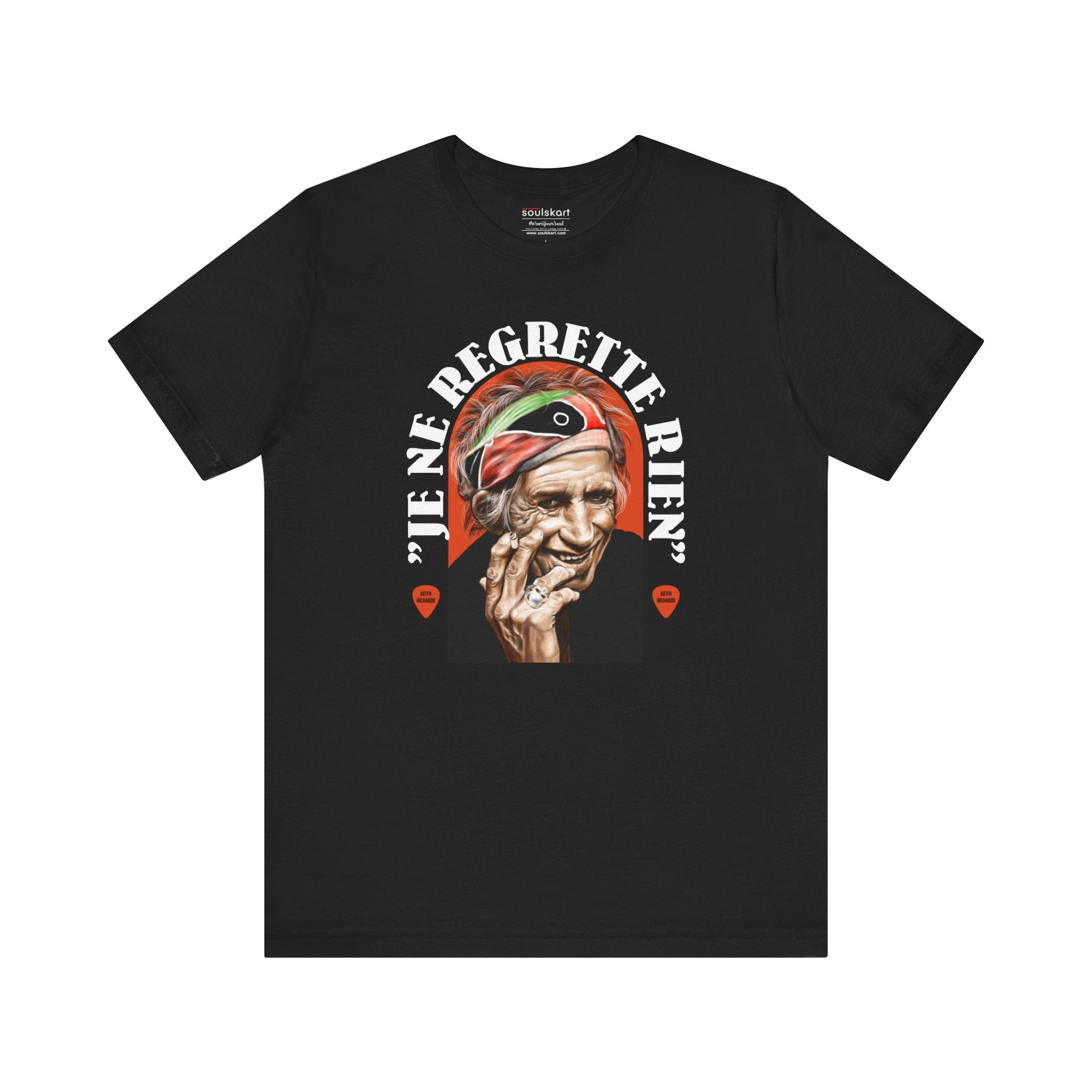 Keith Richards 'Je Ne Regrette Rien' Music Legend Tee — close-up detail