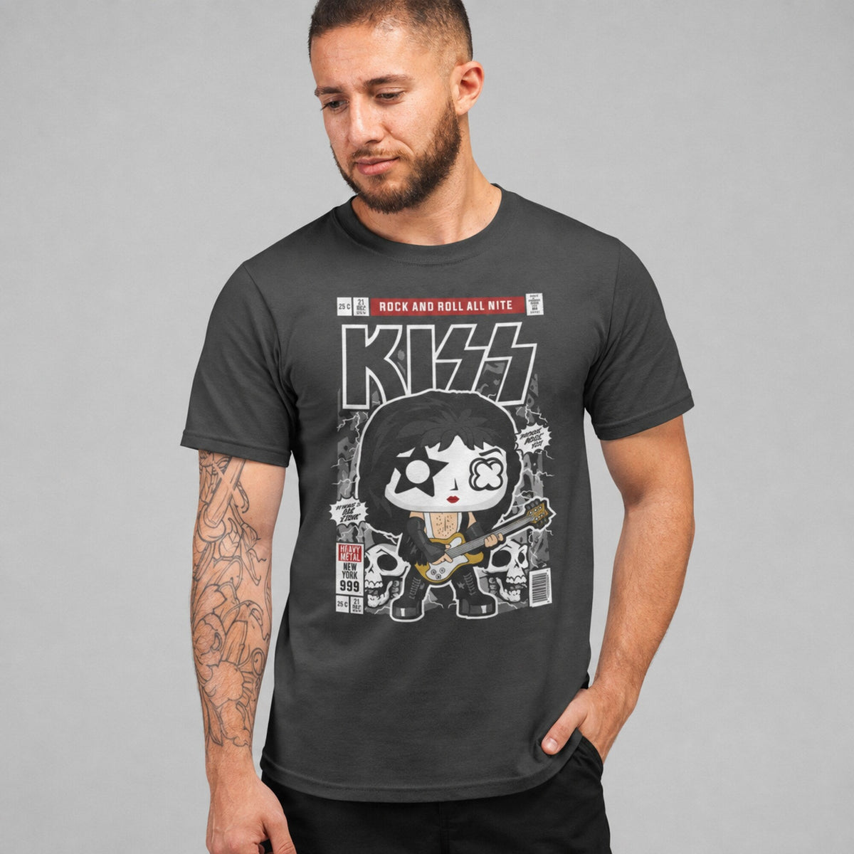 Kiss Army Pop Art Unisex T-Shirt — worn on model, front