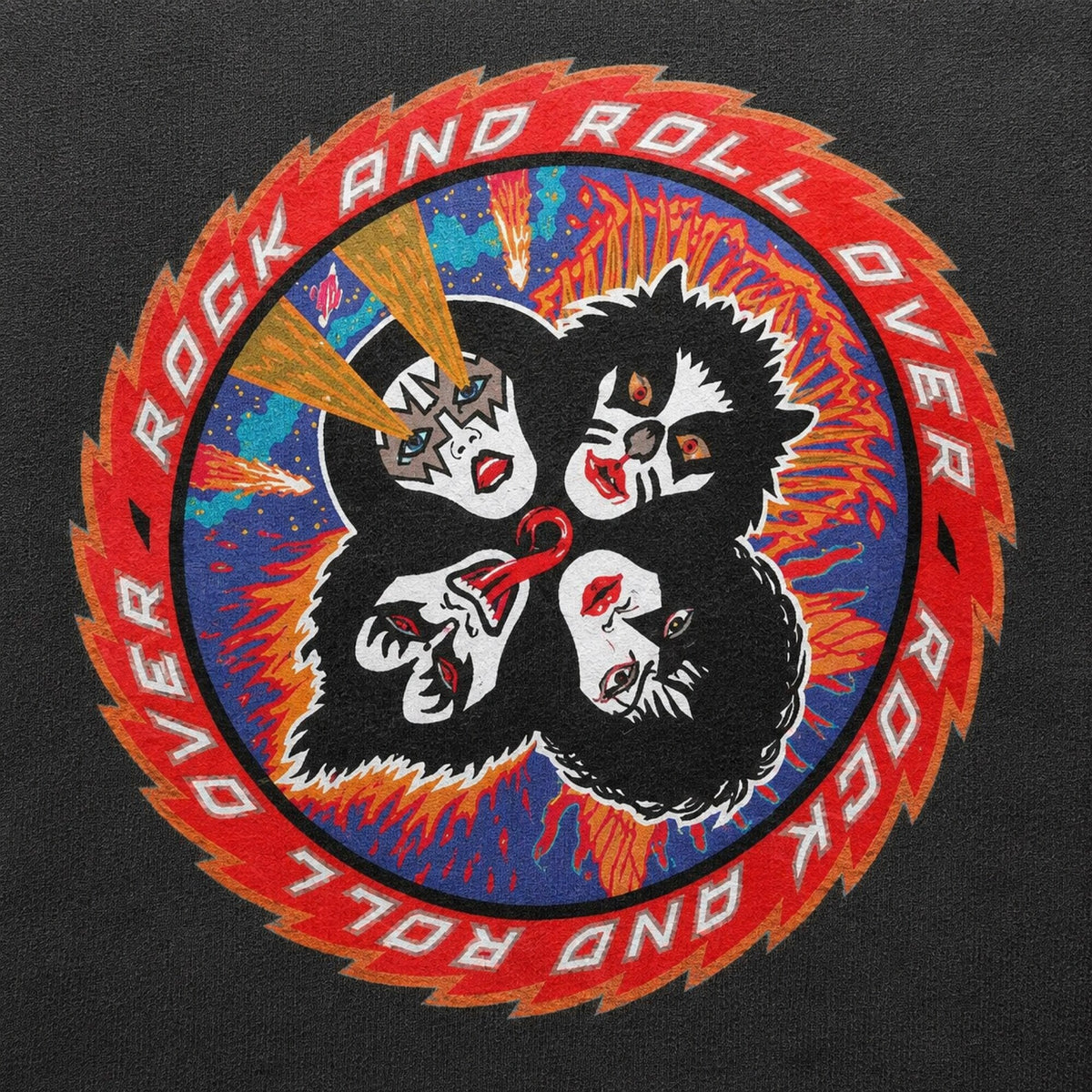 Kiss Army Rock n Roll Unisex Hoodie — print detail close-up