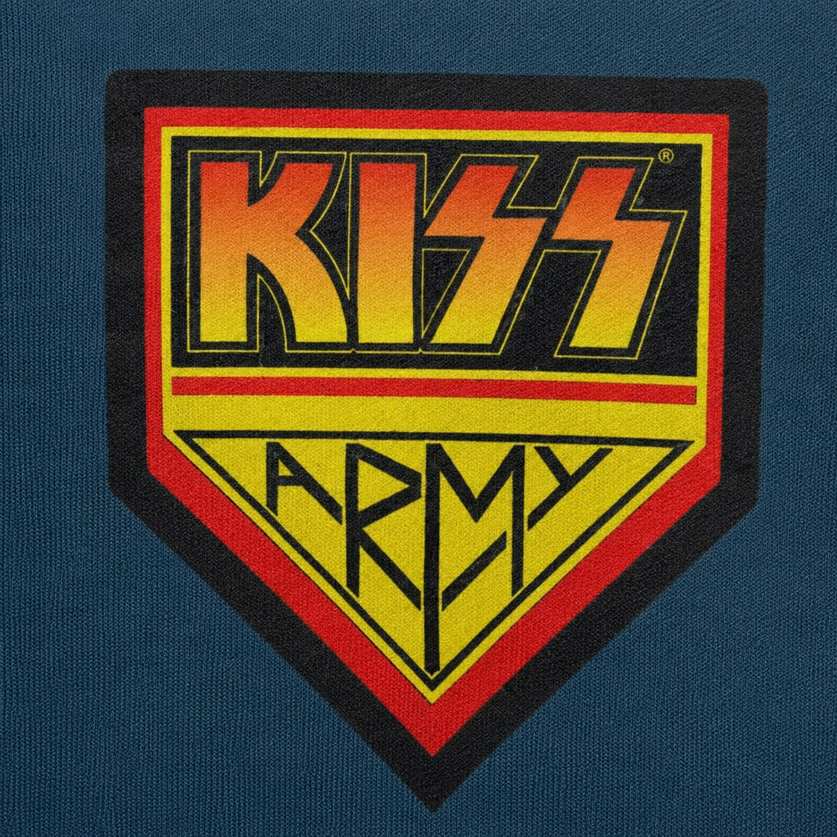 KISS Army Shield Hoodie — print detail close-up