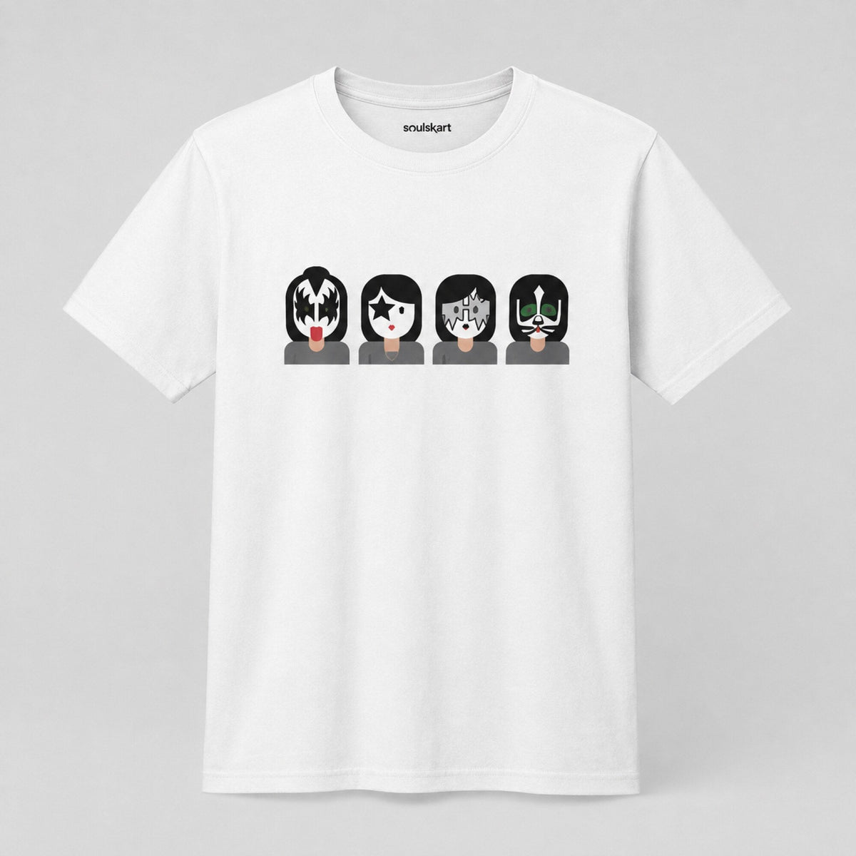 KISS Four Faces Icon Row Tee — front view