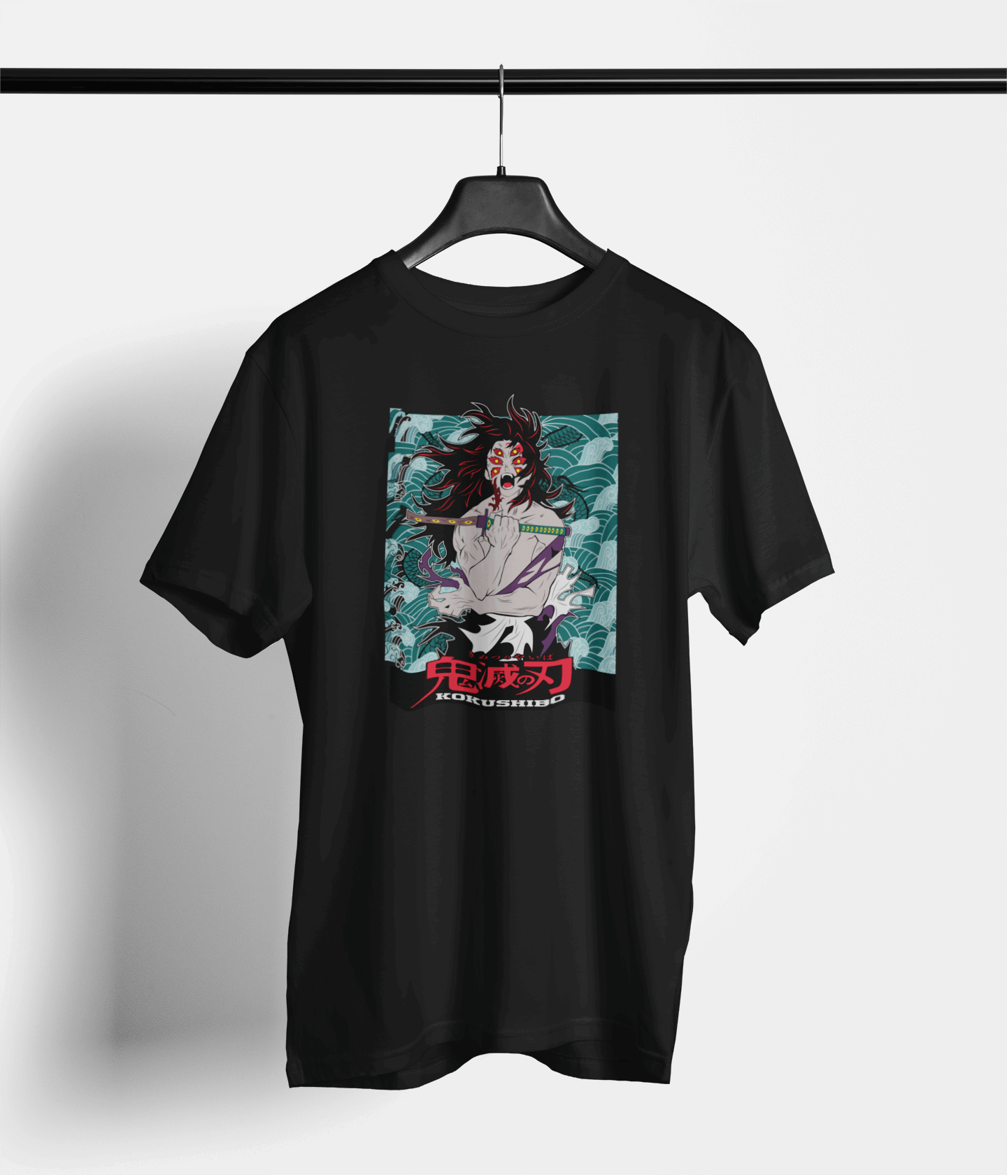 Kokushibo Kanji Portrait Tee — Black — main product image