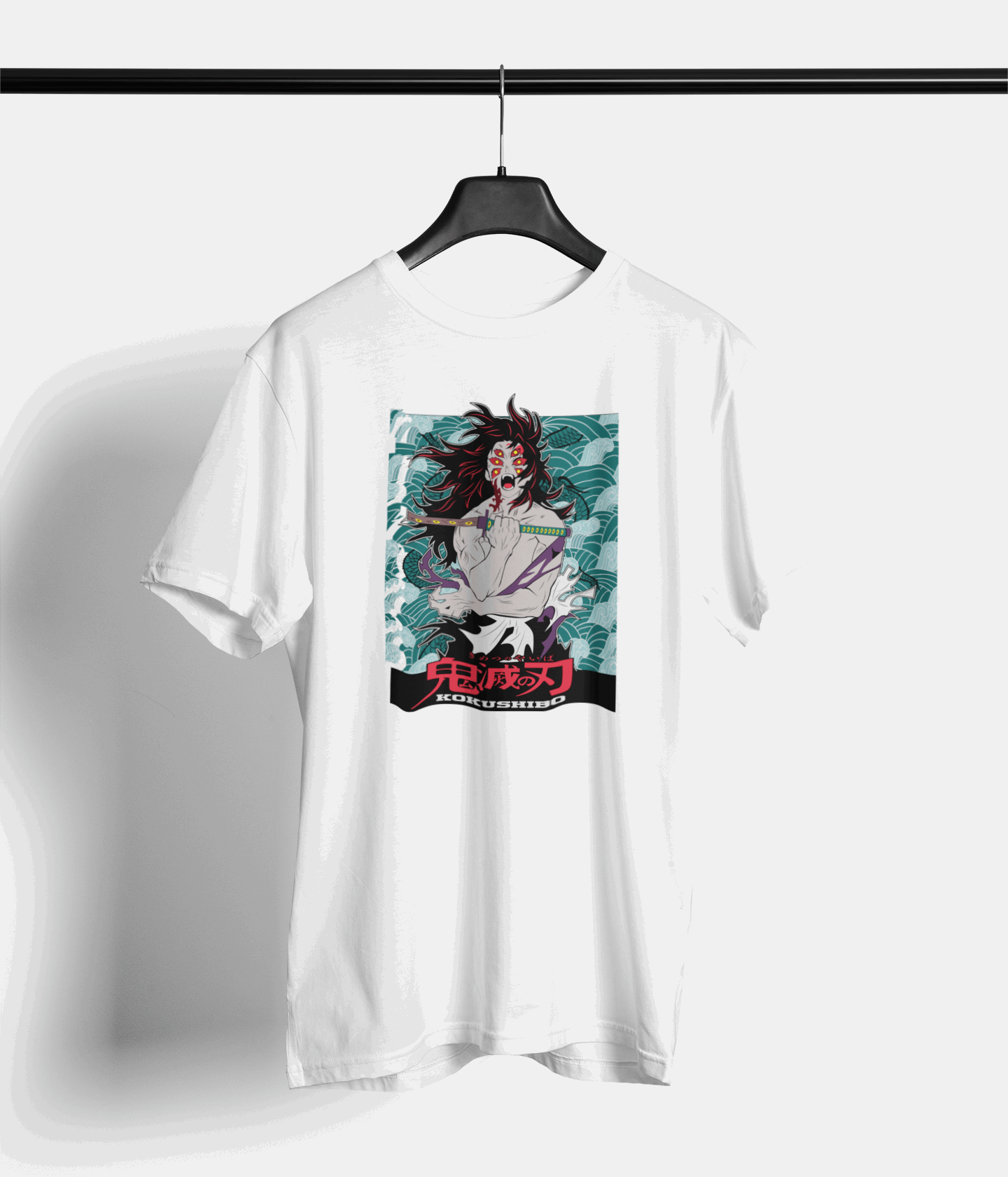 Kokushibo Kanji Portrait Tee — White — main product image