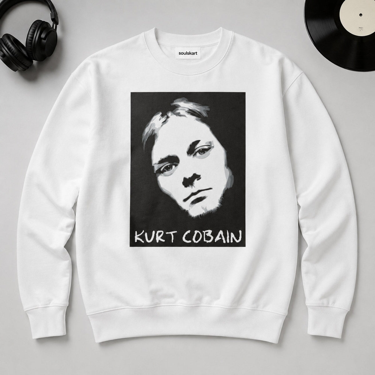 Kurt Cobain- Nirvana Unisex Premium Sweatshirt — on hanger