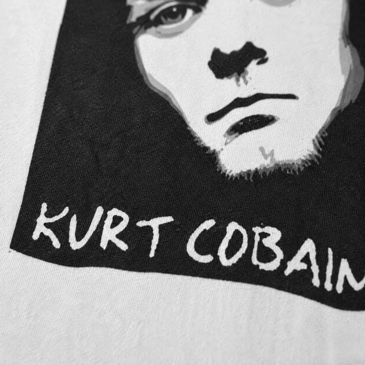 Kurt Cobain Unisex T-Shirt — print detail close-up