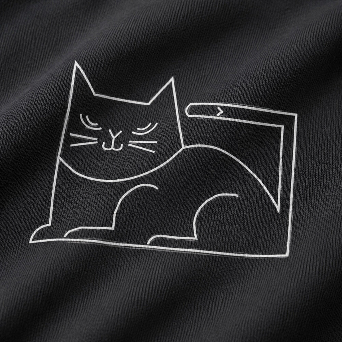 Lazy Cat Unisex Sweatshirt — print detail close-up