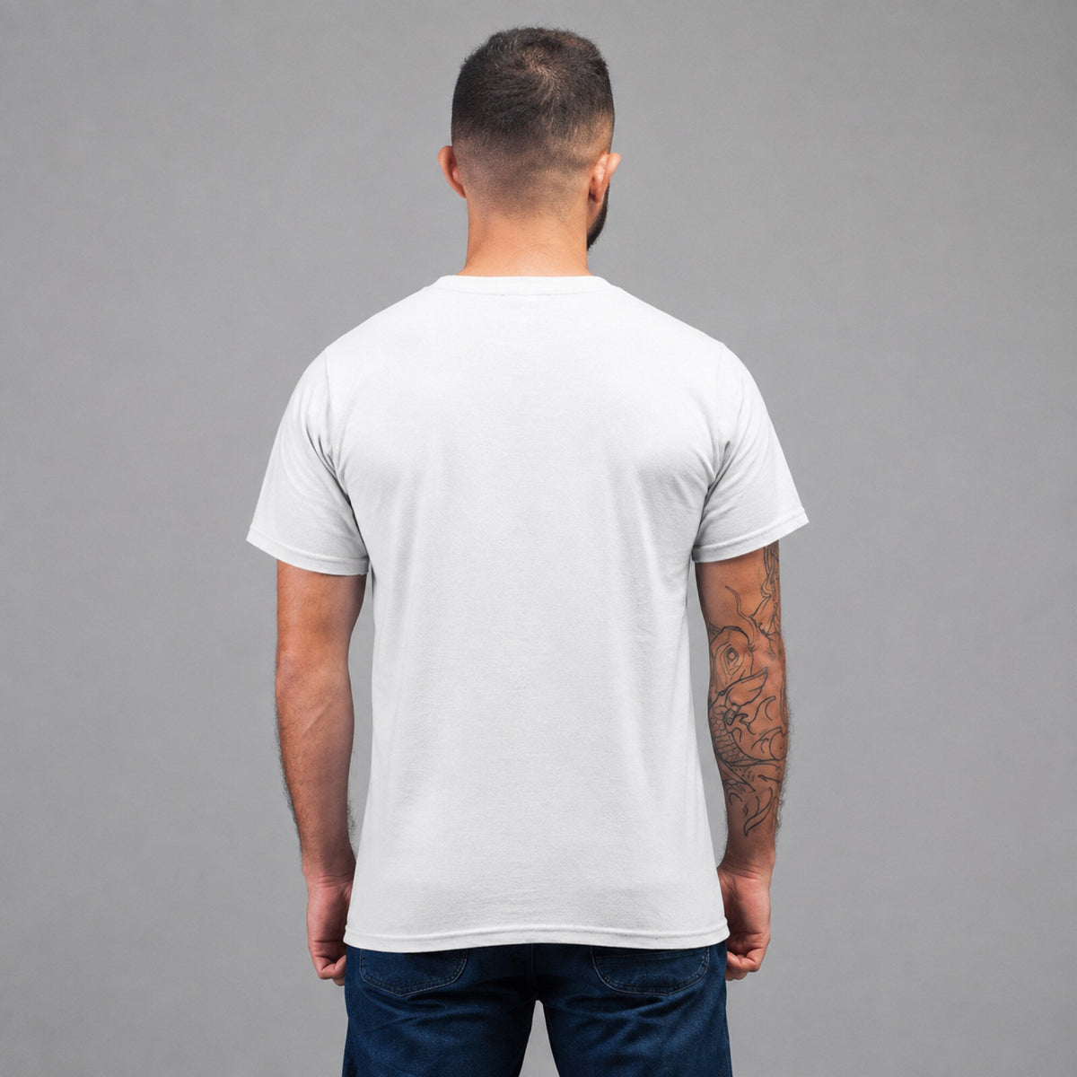 Lazy Cat Unisex T-Shirt — worn on model, back