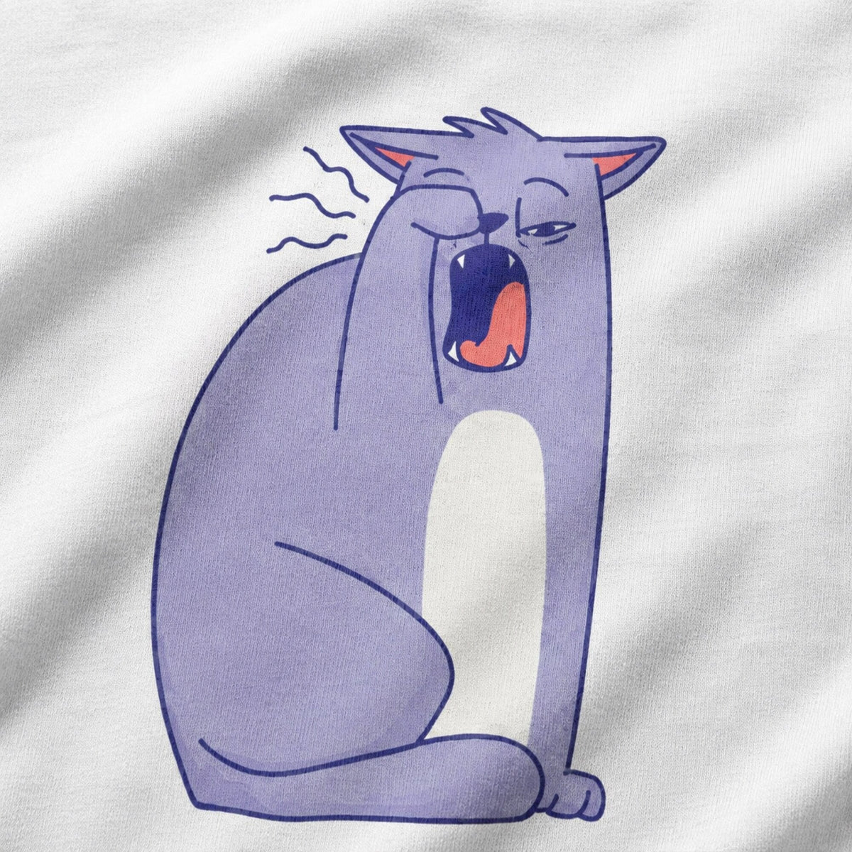 Lazy Cat Unisex T-Shirt — print detail close-up