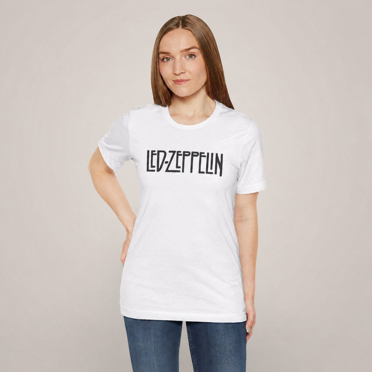 Led Zeppelin Inspired Classic Tee — worn on model, front