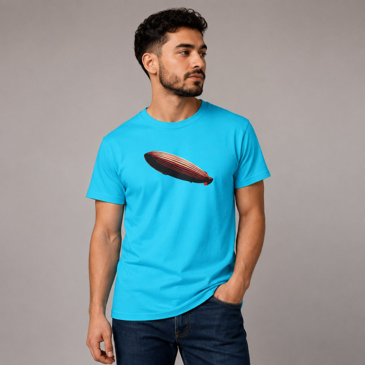Led Zeppelin Mothership Unisex T-Shirt — worn on model, front