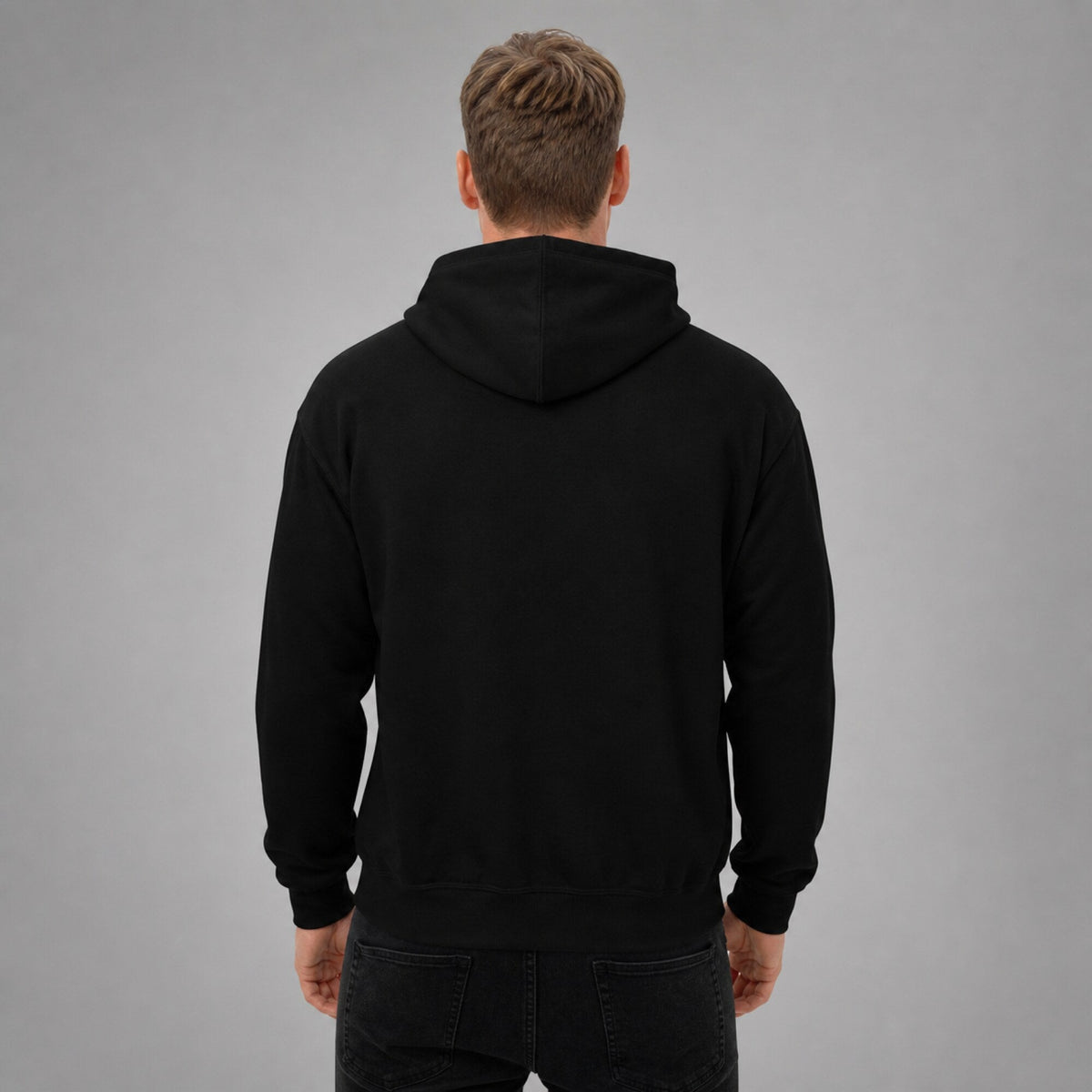 Led Zeppelin No Quarter Hoodie — Black — worn on model, back