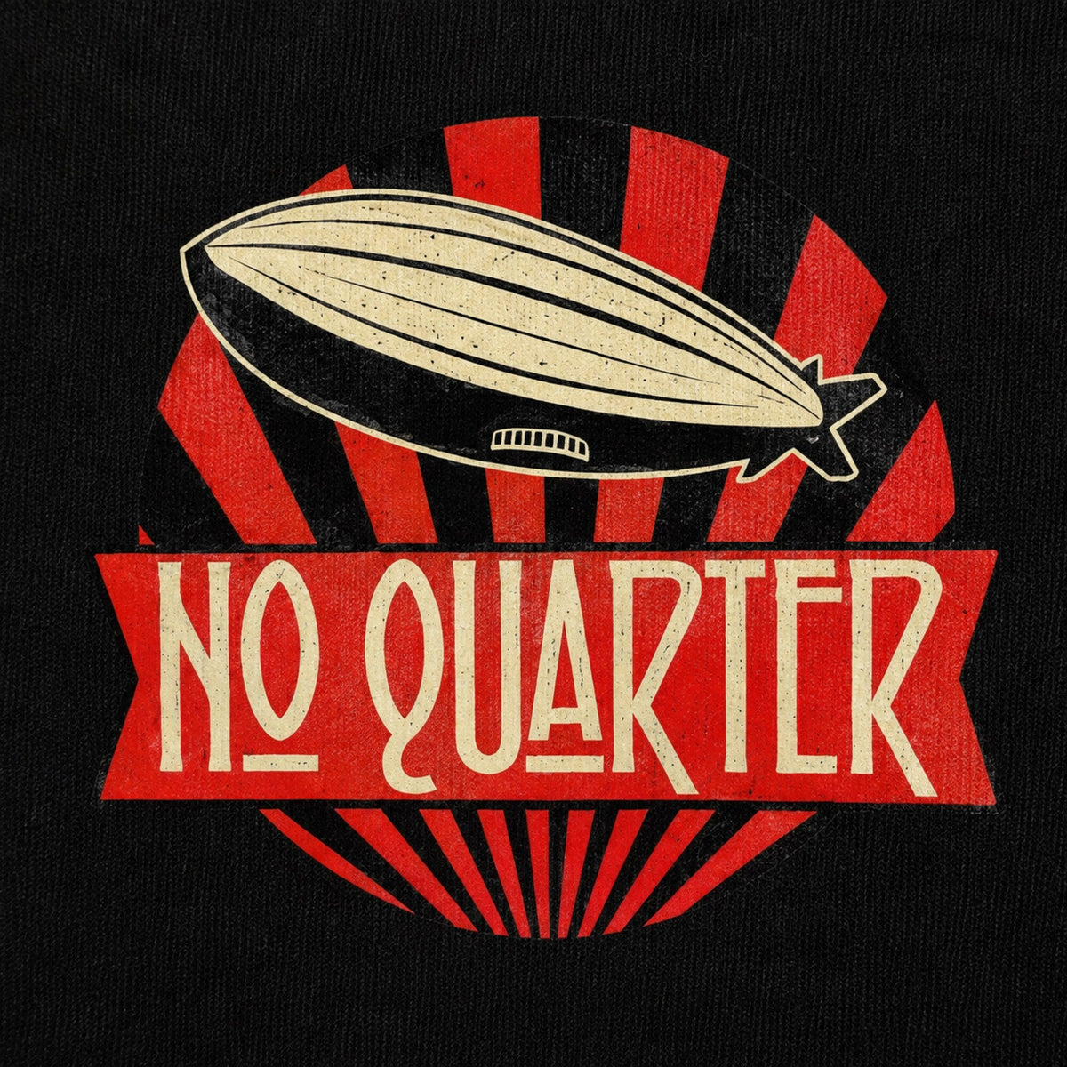 Led Zeppelin No Quarter Hoodie — Black — print detail close-up